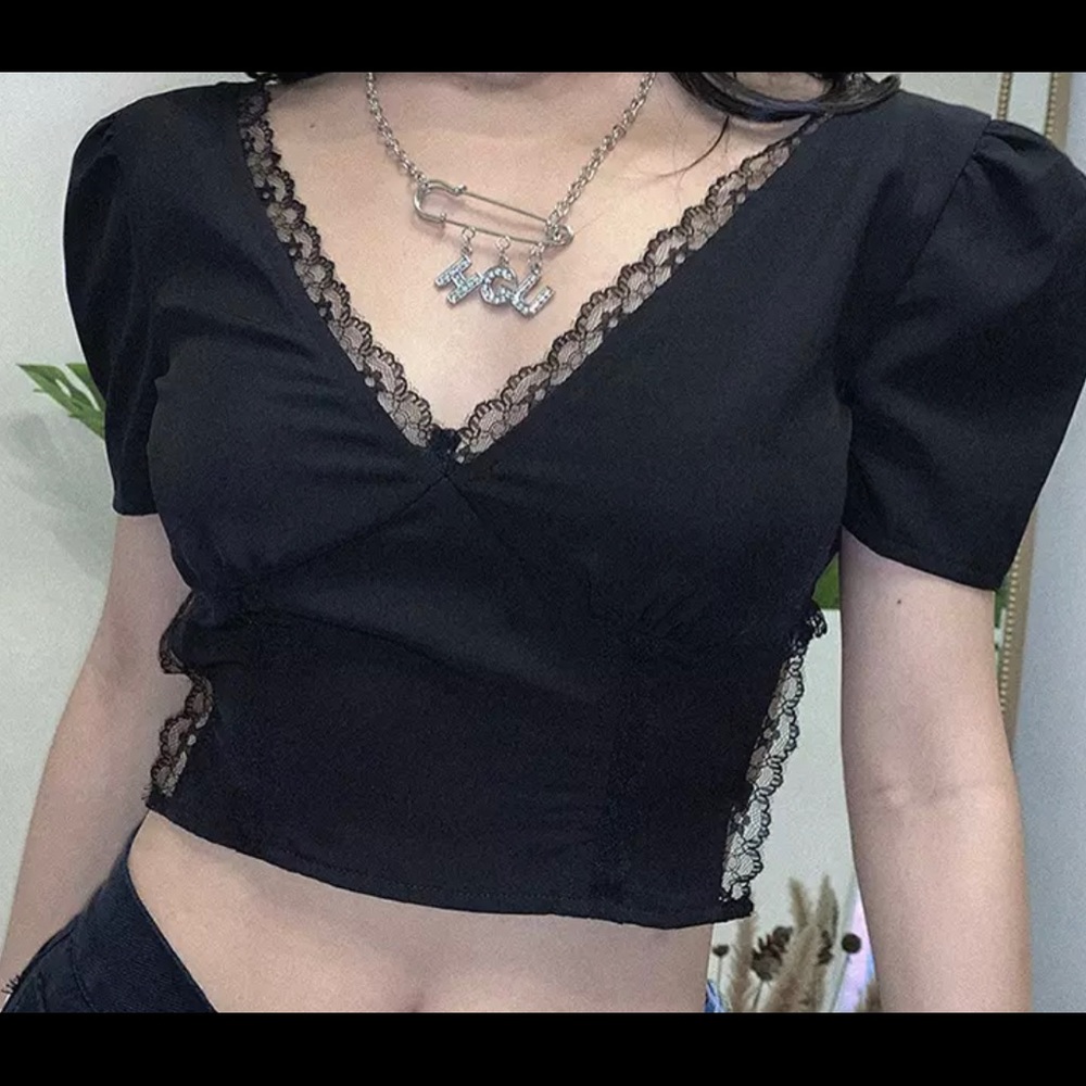 backless lace crop top
